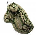 Ceramic Goddess with Quartz Point Wall Art 11